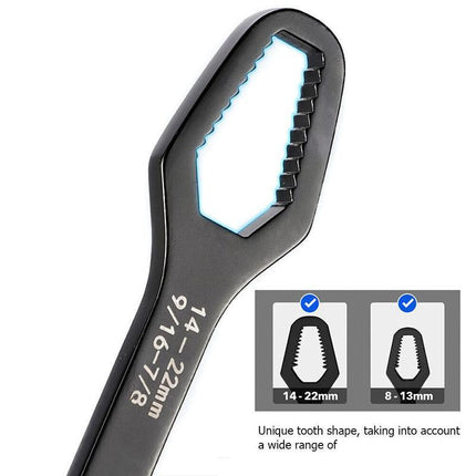 Universal Plum Screw Nuts Wrench 8-22mm Double Head Ratchet Spanner Repair Tools - Aimall
