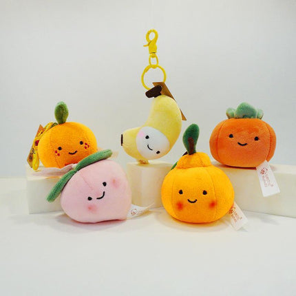 Smile Fruit Vegetable Plush Toys Doll Pendant Keychain Key Ring Bag Decor Kids - Aimall