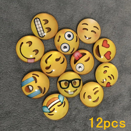 12pcs Cartoon Emoji Fridge Magnets Decorative Kitchen Refrigerator Magnets Set