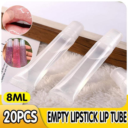 20PCS 8ml Empty Lipstick Lip Balm Tube Clear Lip Gloss Container Squeeze Bottles - Aimall