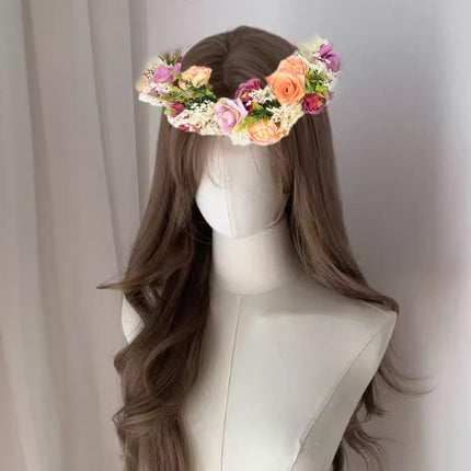 Hawaiian Faux Flower Headband Bridal Wedding Wreath Bridesmaid Hair Accessory