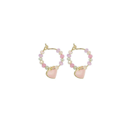 Summer Colourful Beaded Heart Earrings Sweet Fashion Jewellery for Women Girls