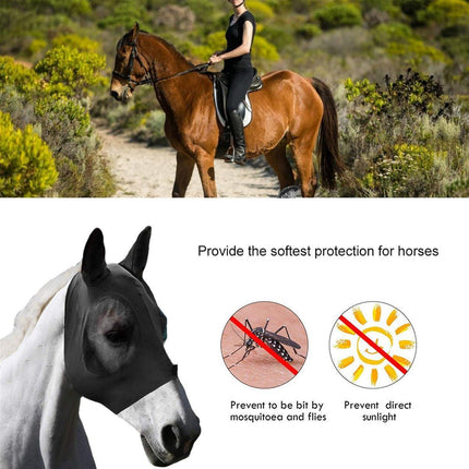 Mosquito Fly Mask For Horses UV Protection Breathable Horse Face Covering