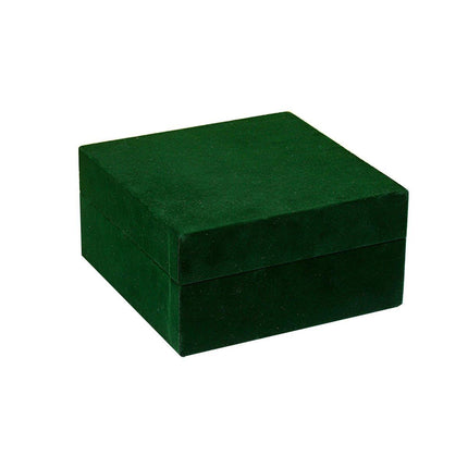 Solid Colour Velvet Jewelry Box Wooden Square Gift Packing Case Velvet Organizer