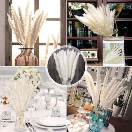 15/30x Artificial Natural Dried Pampas Grass Flowers Bunch Wedding Home Decor - Aimall