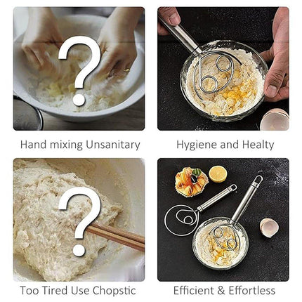 Stainless Steel Double Eye Coil Flour Mixer Household Baking Tool Egg Beate