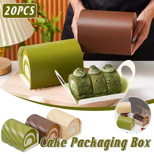 20pcs Baking Boxes for Cake Roll Swiss Roll Mousse Pastry Towel Roll Packaging
