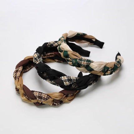 Women Retro Hair Hoop Fried Dough Twist Headband French College Style Hair Clip - Aimall