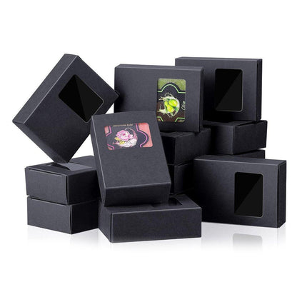 50X Soap Packaging Boxes Paper Box Kraft Window Rectangular