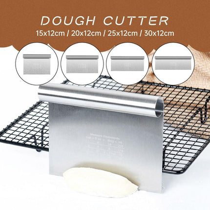 Stainless Steel Dough Cutter Knife Measurement Scraper Pastry Baking Tool