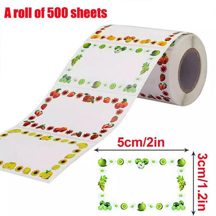 500 Sheets Self Adhesive Food Freezer Jam Labels for Kitchen Jars and Bottles - Sticker Labels
