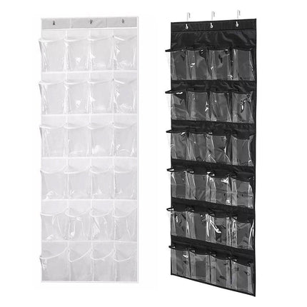 24 Pocket Shoe Organiser Bag Over Door Holder Hanging Shelf Storage Rack Hooks