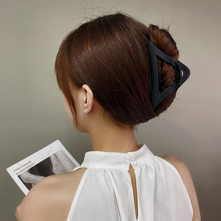 Women's Simple Hair Claws Clip Large Geometric Barrette Ponytail Clamp Hairpin - Aimall