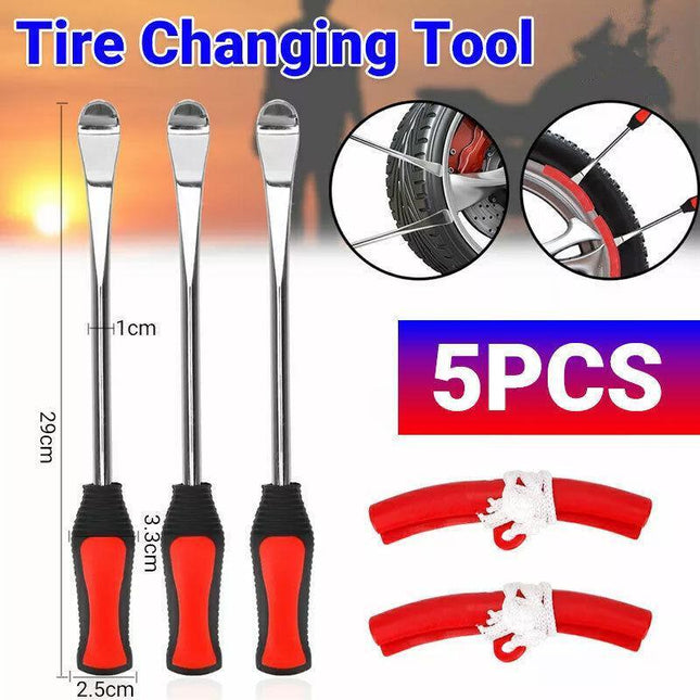 5X Tyre Levers Spoon Tire Irons Motorcycle Tool Kit Motorbike Outdoor Repair Set - Aimall