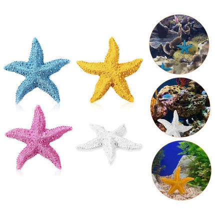 4X Aquarium Resin Starfish Decoration FishTank Marine Simulation Micro Landscape