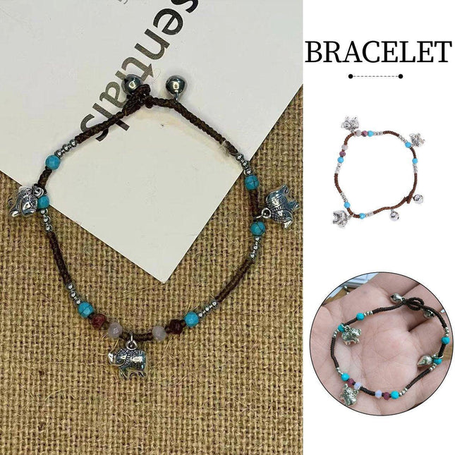 Handmade Tibetan Style Bracelet Nepal Copper Natural Stone Beads Jewelry