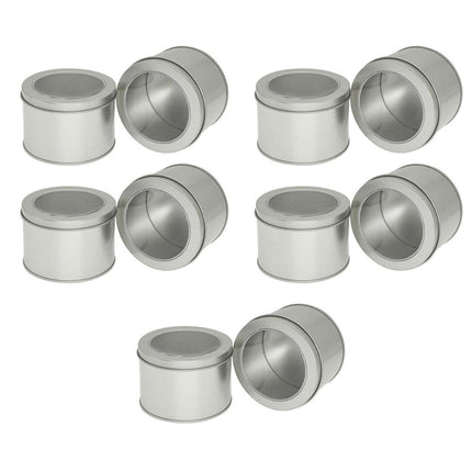 10pcs Open Window Cake Tin Box Bakery Biscuit Packaging Storage Tin Box Set