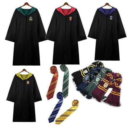 AU Harry Potter Gryffindor Ravenclaw Slytherin Robe Cloak Tie Costume Wand Scarf - Aimall