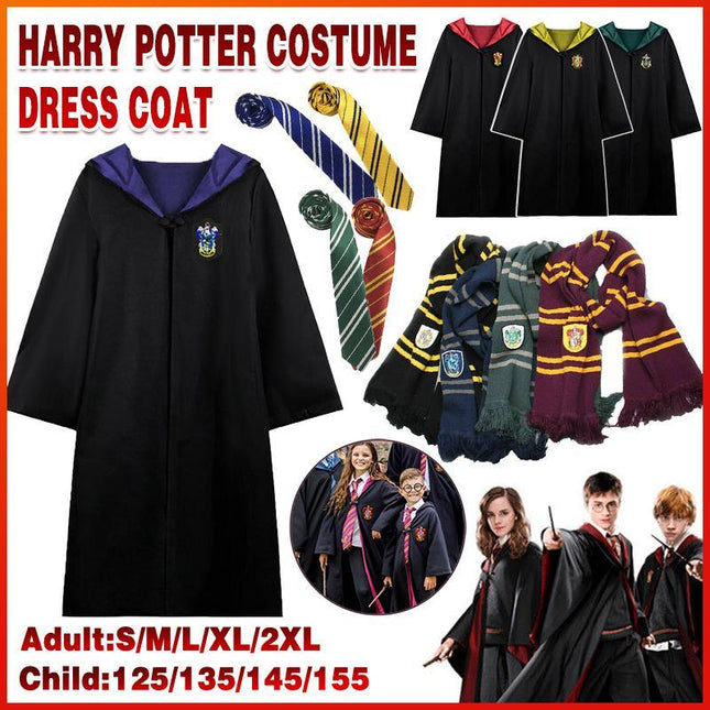 AU Harry Potter Gryffindor Ravenclaw Slytherin Robe Cloak Tie Costume Wand Scarf - Aimall
