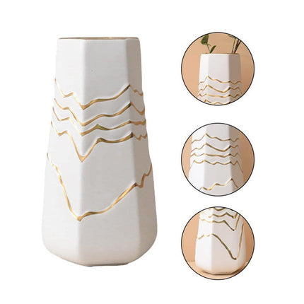 Ceramic Flower Vase Simple Home Hotel Decor Hydroponic Planting Container