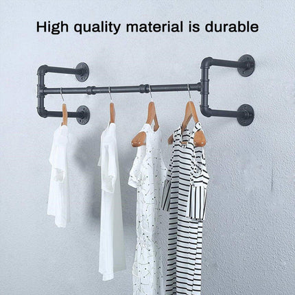 Wall Mounted Industrial Metal Clothing Rack Pipe Hanger for Retail Store Display
