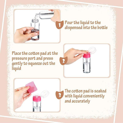 5PCS 100ml Nail Polish Remover Bottle Rose Red Transparent Press Pump Makeup