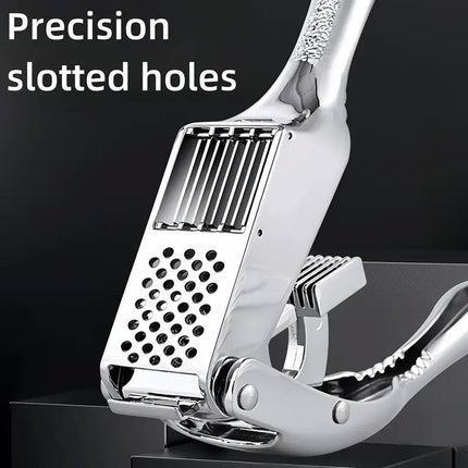 Multifunctional Garlic Press Aluminum Alloy Two-in-One Garlic Cutter Masher Tool