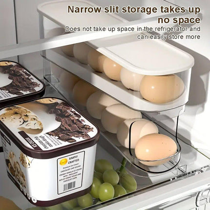 Household Slide Anti-drop Egg Box Refrigerator Door Automatic Rolling Egg Box