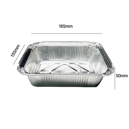 125PCS Disposable Quadrate Tin Foil Pans Oven Grill Safe Non-Stick Baking Trays