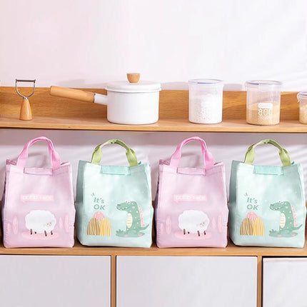 Thermal Insulated Portable Lunch Bag Large Capacity Picnic Box Kids Students - Aimall