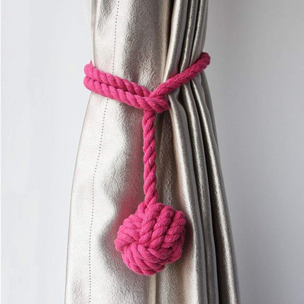 1pair Braided Cotton Curtain Tiebacks No Hole Curtain Holdbacks Hanging Balls