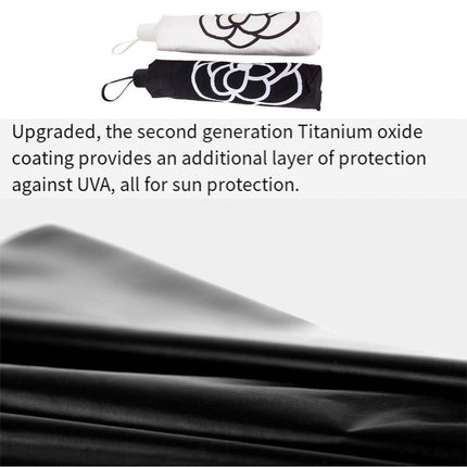 Rain Umbrella Compact Folding Sunscreen Umbrella Camellia Outdoor UV Protection