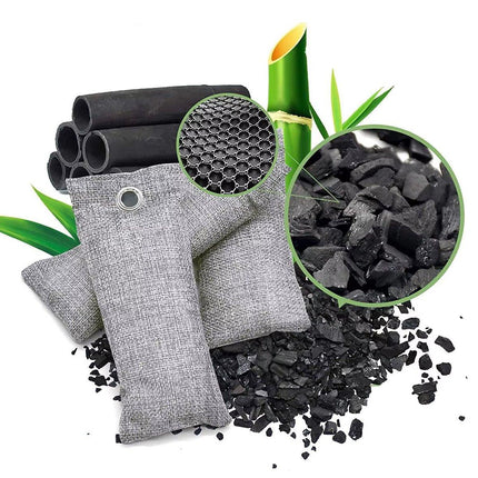 4pcs Bamboo Charcoal Deodorant Bags Activated Carbon Odor Absorber Linen Bags
