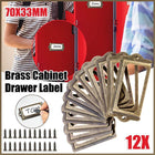12X Brass Cabinet Drawer Label Pull File Name Card Frame Holder Handle - Aimall