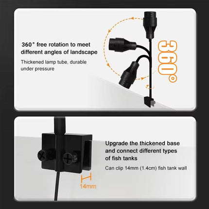 Fish Tank Clamp Light Special Focus Aquarium Lamp for Viewing Landscape Lighting