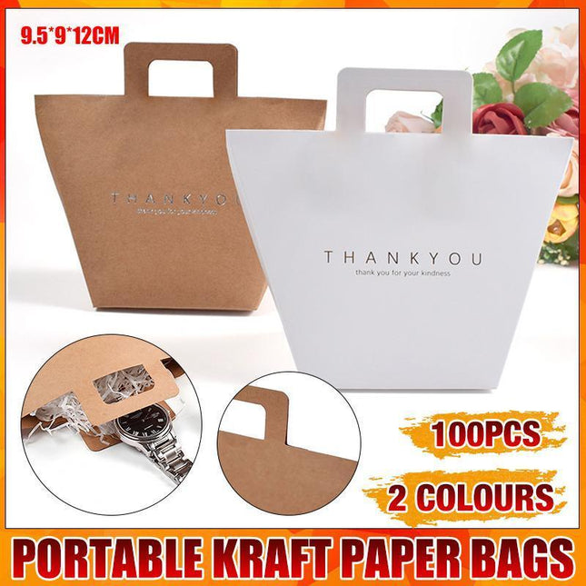 100PCS Christmas Gift Bags Party Candy Paper Bag Cookie Wrapping Pouch Sack - Aimall