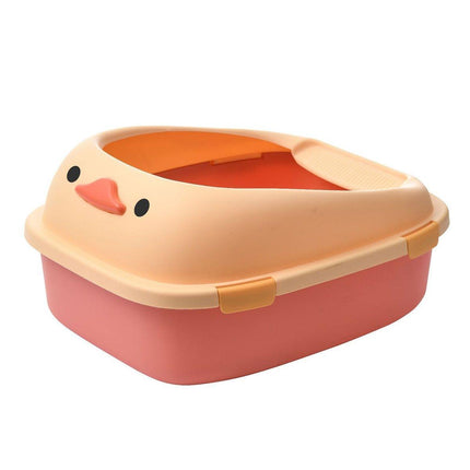 Large Cat Litter Box Semi Enclosed Anti Splash Durable Plastic Open Circulation