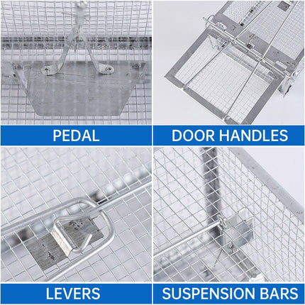 Humane Rat Trap Cage Live 1 Door Animal Catch Pest Rodent Mouse Bait Control Box