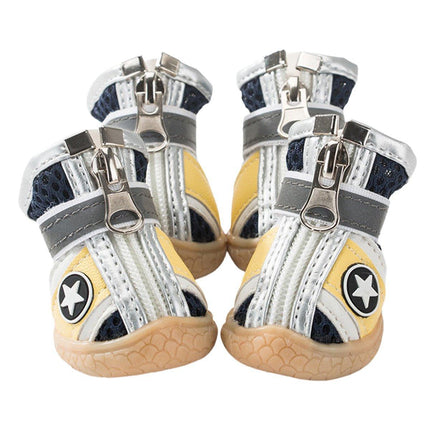 4PCS Breathable Soft Soled Dog Shoes for Small Dogs Four Seasons Pet Footwear