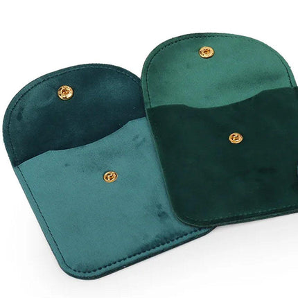 10pcs Velvet Jewelry Pouch Button Closure Thick Soft Ring Necklace Storage Bag