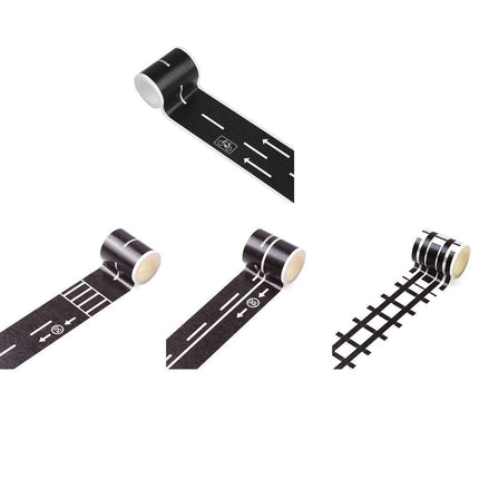 4pcs Kids DIY Road Track Traffic Tape Railway Highway Play Adhesive Tape Set