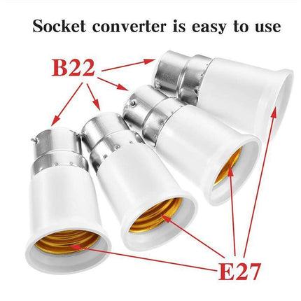 4/10x B22 To E27 Light Socket Adapter Bayonet Lamp Base To Edison E27 Bulb Screw - Aimall