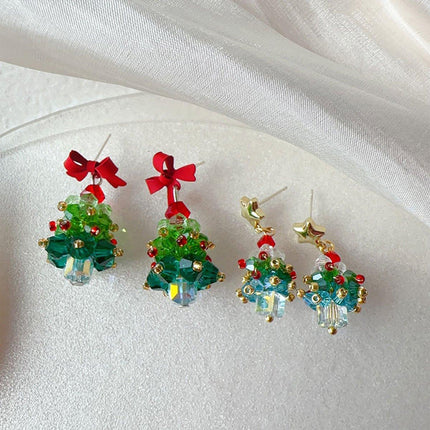 Cute Christmas Tree Stud Earrings for Girls Holiday Jewelry Festive Fashion Gift