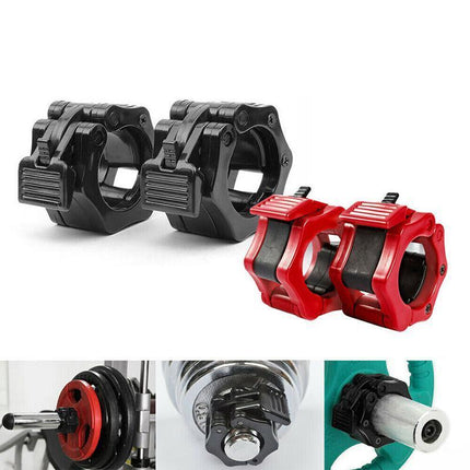 50mm Barbell Clamp Collar Clip Olympic Weightlifting Lift Spring Lock - Aimall