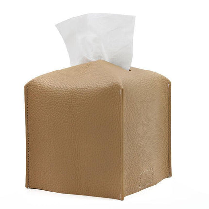 Elegant PU Leather Tissue Box Cover Holder in Various Colors