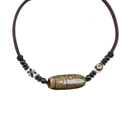 Ethnic Bead Choker Necklace Cotton Linen Fashion Jewelry Accessories for Women