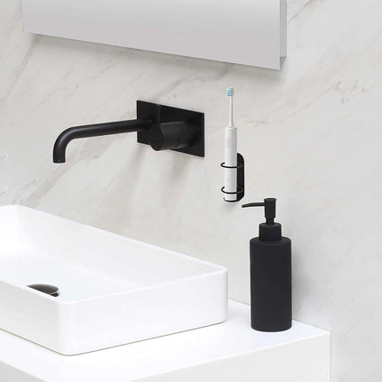 2pcs Iron Wall Mounted Toothbrush Holder No Punch Bathroom Storage Shelf Rack