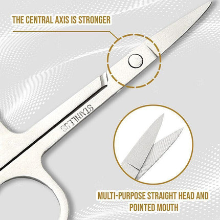 Eyebrow Trimming Scissors Eyelash Nose Hair Cutter Manicure Tweezers