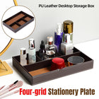 Leather Desktop Organizer Multi-functional Storage Tray Key Jewellery Box