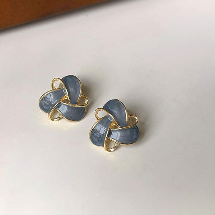 Retro Geometric Blue Drip Dangle Earrings Women Girls Vintage Boho Fashion